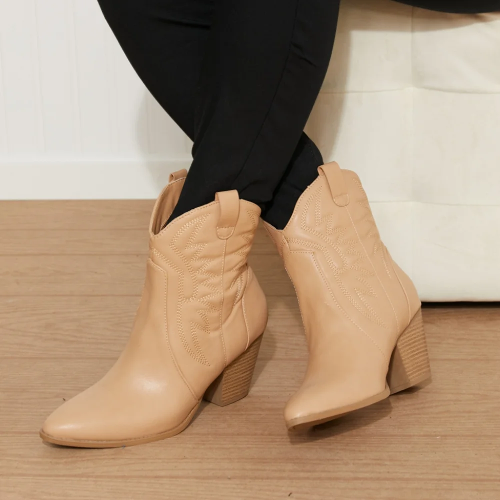 East Lion Corp Texas Trip Embroidered Cowboy Booties in Toffee - Picture 6 of 7